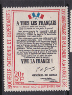 New Caledonia SG 396 1965 25th Anniversary Of Adherence To Free French Mint Hinged - Usados