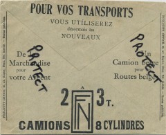 FN HERSTAL : Pour Vos Transport : Camions 8 Cylindres : Camion Belge   (1933)  Vieux Enveloppe - Omslagen