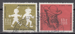 Saar   Scott No  309-10     Used    Year  1958 - Used Stamps