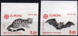 FRANCE - Non Dentelé - Europa 1986, Genette Et Chauve-souris LUXE - No Dentado
