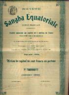 PARIS « Société De La Sangha équatoriale (Congo Français)» - Action De Capital De 100 Francs - Afrique