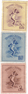 CINDERELAS .LABELS,VIGNIETTE,SPORT,MLH,DISC THROWING,3 STAMPS,ROMANIA. - Steuermarken