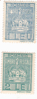 REVENUE STAMPS,CROWN,X2,MNH,ROMANIA. - Fiscali