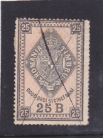 USED REVENUE STAMP,1875,COAT OF ARMS IN DIAMOND,ROMANIA. - Fiscale Zegels