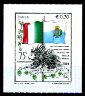 2014 -  Italia - Italy - 75° Ann. Conv. Int.le Tra L’Italia E La Repubblica Di San Marino -  Mint - MNH - 2011-20: Mint/hinged