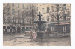 Lyon (Croix-Rousse), Place Belfort Et école De Tissage, 1906, éd. P. Martel N° 232 - Lyon 4