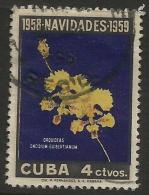 Cuba - 1958 Christmas Orchids 4c Used   Sc 612 - Oblitérés
