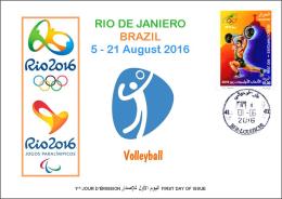 ALGERIE ALGERIA 2016 - FDC Olympic Games Rio 2016 Volleyball Olympische Spiele Olímpicos Olympics Weightlifting - Summer 2016: Rio De Janeiro