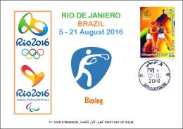 ALGERIE ALGERIA 2016 - FDC Olympic Games Rio 2016 Boxing Boxe Olympische Spiele Olímpicos Olympics Weightlifting - Eté 2016: Rio De Janeiro