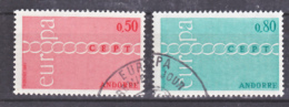 Andorre 212 213 Europa 1971 22% De Cote Oblitéré Used Cote 12.25 - Gebruikt