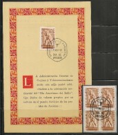 AMERICAN INDIAN DAY - 1948 ARGENTINA OFFICIAL NUMBERED FIRST DAY CARD + BLOCK OF 4 - Indianer