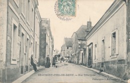 CPA 72 BEAUMONT PIED DE BOEUF Rue Principale Animée - Altri & Non Classificati