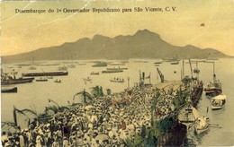 CABO VERDE, S. SÃO  VICENTE, Desmbarque Do 1º  Governador Republicano, 2 Scans - Cabo Verde