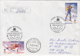 43390- VANCOUVER'10 WINTER OLYMPC GAMES, STAMPS AND SPECIAL POSTMARK ON REGISTERED COVER, OBLIT FDC, 2010, MOLDOVA - Winter 2010: Vancouver