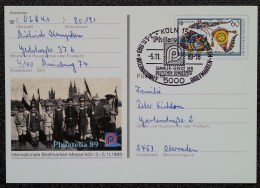 ALLEMAGNE - ENTIER POSTAL  - PHILATELIA 1989 - KOLN - Geïllustreerde Postkaarten - Gebruikt