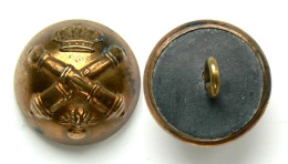 Bouton Artillerie De La Garde Impériale (1855-1870) Napoléon III°. Demi-Grelot. 18 Mm - Buttons