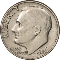 Monnaie, États-Unis, Roosevelt Dime, Dime, 1980, U.S. Mint, Denver, TTB+ - 1946-...: Roosevelt