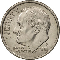Monnaie, États-Unis, Roosevelt Dime, Dime, 2001, U.S. Mint, Philadelphie, SPL - 1946-...: Roosevelt