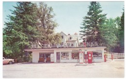 Slingerlands New York, Sanders Ice Cream Food Drinks, Gas Station, C1950s Vintage Postcard - American Roadside