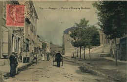 BESSEGES   Poste & Route De Bordezac COULEURS  Voyagée En 1906 Pour Nîmes - Bessèges