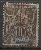 Timbres - France (ex-colonies Et Protectorats) - Anjouan - 10 C. - N° 5 - - Used Stamps