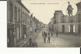 Marolles-les-Braults  72   La Route De Bonnetable Tres Animée-Epicerie Et Café - Marolles-les-Braults