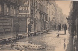 D 75 - PARIS - Innondations 1910 - Rue Du Bac - Pub VAN HOUTEN Sur Mur - De Overstroming Van 1910