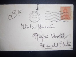 Argentine Lettre De Buenos Aires 1920 Pour Mar Del Plata - Lettres & Documents