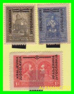 YUGOSLAVIA - KRALJEVSTVO SRBA HRVATA SLOVENACA.   1931 - 3 UNIDADES  SERIE - Neufs