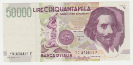 ITALY 50000 LIRE 1992 AUNC Pick 116c  116 C - 50000 Liras