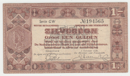 Netherlands 1 Gulden Zilverbon 1938 VF - 1 Florín Holandés (gulden)