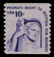 1977 USA 10c Americana Issues Coil Stamp Contemplation Of Justice Sc#1617 History Sculpture - Roulettes