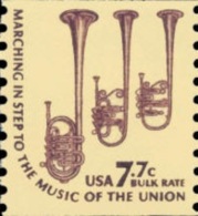 1976 USA 7.7c Americana Issues Coil Stamp Saxhorn Sc#1614 History Music - Francobolli In Bobina