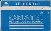 Burundi,  BUR-1d, 20 Units, Onatel, Blue - Logo, 2 Scans.   CN : 406A. - Burundi