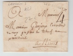 LETTRE De SAINT HIPPOLYTE (GARD) Avec MP LENAIN 3 "DE SAINT HIPOLITE" - 1701-1800: Precursors XVIII