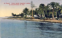 SÃO S. TOMÉ, THOMÉ, Ponta Aonde Desembarcaram Os Descobridores Da Ilha, 2 Scans - Sao Tome And Principe
