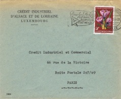 FLORA-L90 - LUXEMBOURG N° 507 Sur Lettre Commerciale Pour Paris Fleurs De Crocus Et Flamme Illustrée Animaux - Brieven En Documenten