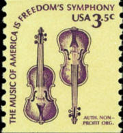 1980 USA 3.5c Americana Issues Coil Stamp Violins Sc#1813 History Violin Music Post - Roulettes