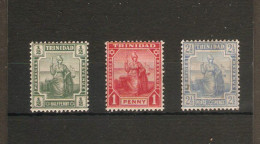 TRINIDAD 1909 SET SG 146 - 148 MOUNTED MINT Cat £45 - Trinidad & Tobago (...-1961)