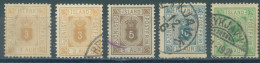 ISLAND - USED/OBLIT. - 1876   - Yv 3A 3B 5 6A 7   - Mi 3A 3B 4A 5A 7A -  Lot 14247 - Dienstzegels