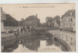 CPA GUINES (Pas De Calais) - Le Canal De Guines Au Pont D'Avignon - Guines