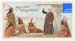 Chromo Chocolat Aiguebelle Missionnaire Catholique Indiens Amérique Du Nord Indien Tipi Tente Religion Trade Card A25-17 - Aiguebelle