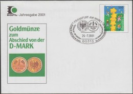 Allemagne 2001. Privatganzsache, Entier Postal Timbré Sur Commande. Europa 2000, Monnaie En Or - 2000