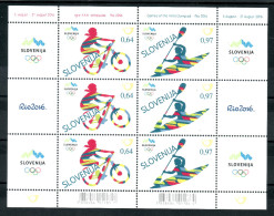 2329 Slowenien Slovenia 2016 Mi.No 1201 1202  ** MNH Brasil Rio De Janeiro Olympic Games Sport Biking Canoe Kayak Slalom - Sommer 2016: Rio De Janeiro