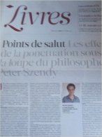 Libération Supplément Livres 03/10/13 : Peter Szendy, A Coups De Points / Kenzaburo, Adieu Mon Livre - Newspapers - Before 1800