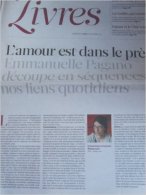 Libération Supplément Livres 10/10/13 : E. Pagano, Nouons-nous / Correspondance S. Zweig-J. Roth - Kranten Voor 1800