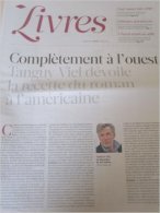 Libération, Supplément Livres, 07/03/13 : T. Viel, Disparition De Jim Sullivan / Auster, Chroniques D'hiver - Journaux Anciens - Avant 1800