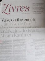 Libération Supplément Livres Du 14/02/13 : A. Kardiner, Mon Analyse Avec Freud / Marie N'diaye - Periódicos - Antes 1800