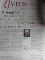 Liberation Supplément Livres Du 22/03/2012 : Émmanuel Terray, Penser À Droite - Annie Le Brun - Journaux Anciens - Avant 1800