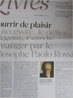 Liberation Supplément Livres Du 19/04/12 : Paolo Rossi, Manger / Drieu La Rochelle / N. Baker - Newspapers - Before 1800